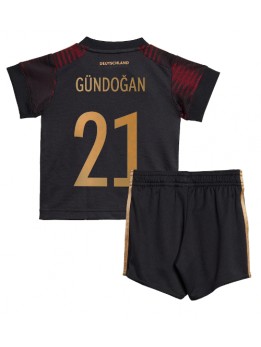 Deutschland Ilkay Gundogan #21 Auswärts Trikotsatz für Kinder WM 2022 Kurzarm (+ Kurze Hosen)